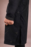 Karvaan Sequence Work Cotton Black Kurta