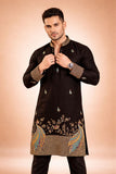Karvaan Cotton Blend Ethnic Peacock Embroidery Long Kurta