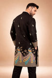 Karvaan Cotton Blend Ethnic Peacock Embroidery Long Kurta