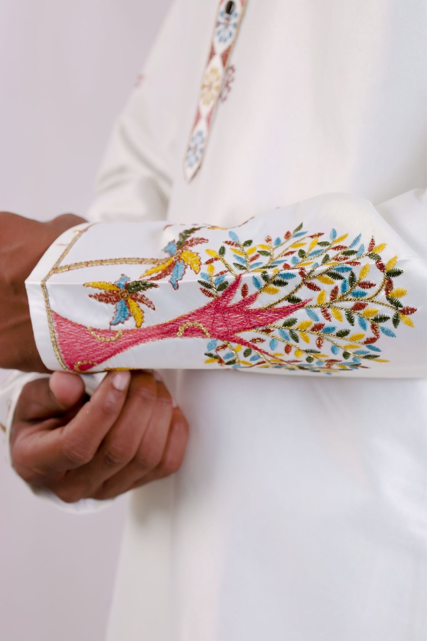Karvaan Cotton Silk Ethnic Embroidery Daman Work Kurta