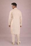 Karvaan Cream Giza Cotton Mirror Work with Pant