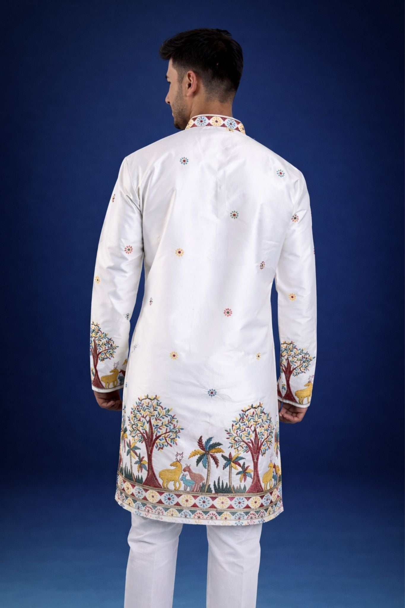 Karvaan Cotton Silk Ethnic Embroidery Daman Work Kurta