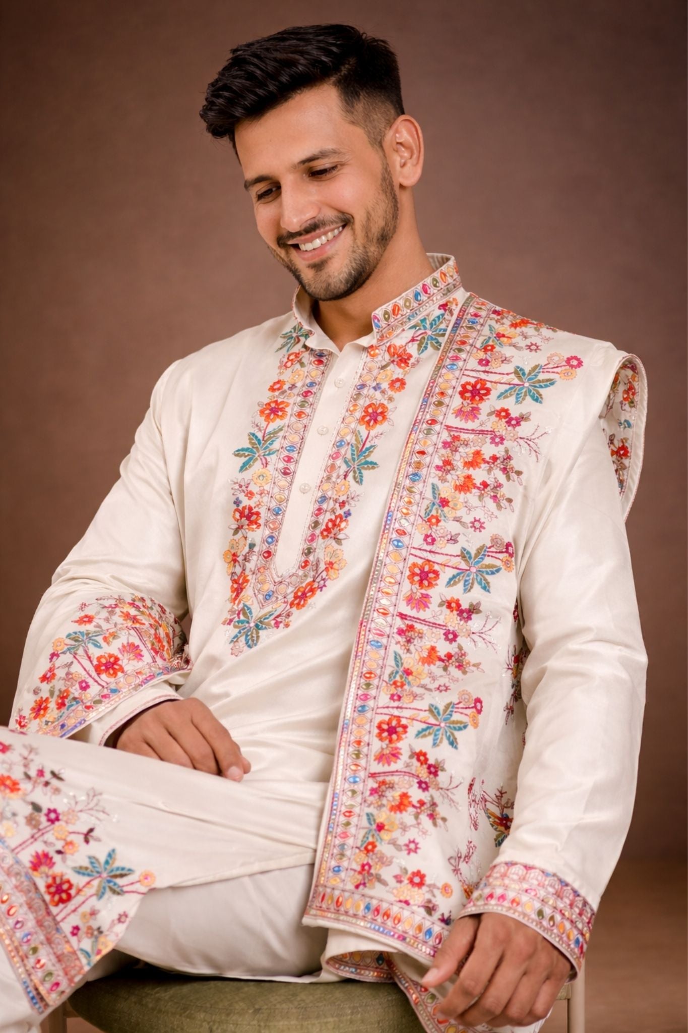 Karvaan Soft Silk Embroidery Kurta with Pant & Dupatta